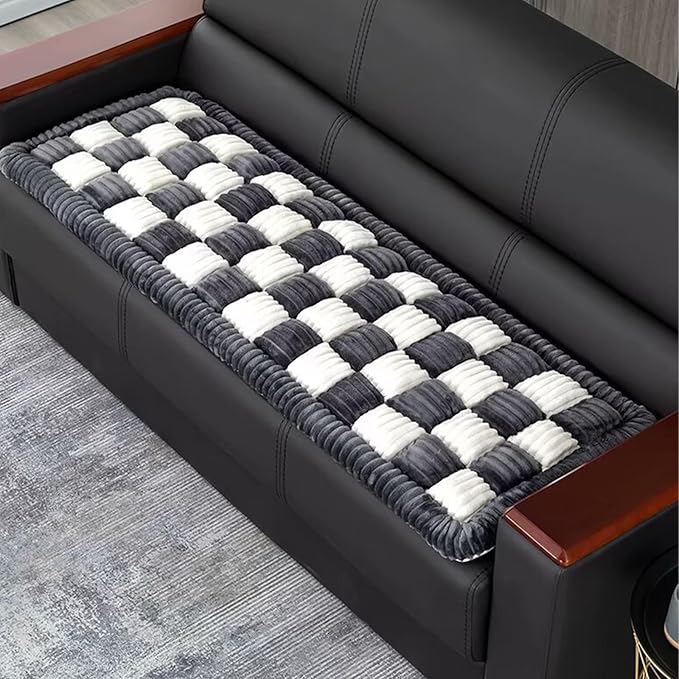 HYuMCCyhT Pet Couch Covers for Sofa Protector for Dogs Washable Backseat Pet Bed Mat Dog Bed Non-Slip Travel Pet Mat Fit (Gray+White, for Truck/Large SUVs（56.3"x28.7")
