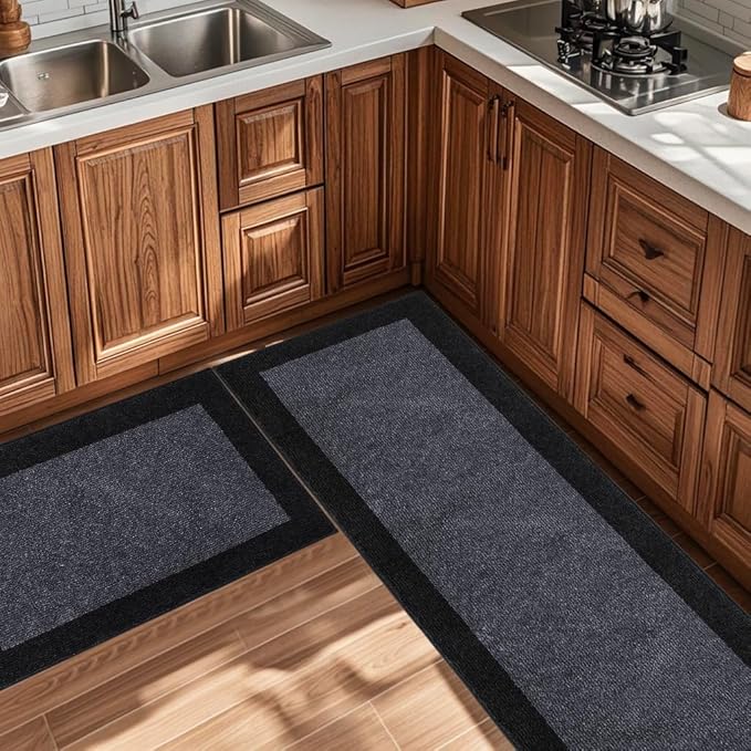 DOMUSTEX Machine Washable Kitchen Rug 24" x 70", Non Slip Kitchen Mat for Floor, Absorbent Entrance Runner Rug for Bedroom, Hallway, Bathroom, Door (Roll Packing)
