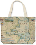 Xplorer Maps Canvas Tote Bag with Handles, Cloth Grocery Shopping Bag, Reusable & Eco-friendly Bag, 100% Cotton, Washable
