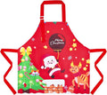 Sylfairy Aprons for Kids Girls Rainbow Unicorn Apron Children Kitchen Chef Aprons Smock (Christmas tree, Small,3-5Years)