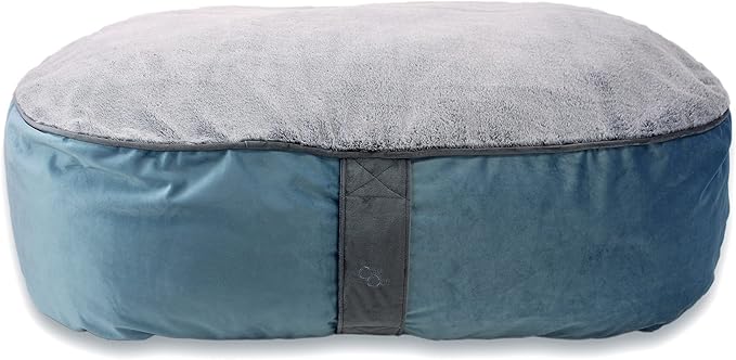 COZY ONE - MIA Collection-DEEP Comfort - Ultra-deep Orthopedic Pet Beds with Non-Slip Bottom, Removable and Washable Velvet Cover, Made in USA, Blue/XL, 42x36x12 Inch
