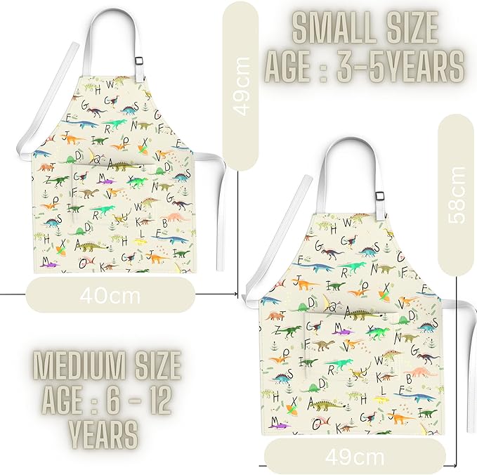 Kids Aprons for Girls and Boys, Toddler Apron with Pocket for Painting, Cooking, Baking, Gardening and Crafts