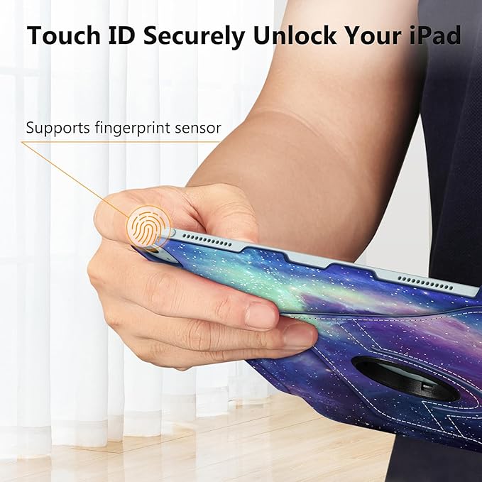 Fintie Rotating Case for iPad Air 13-inch (M3) 2025, (M2) 2024-360 Degree Swiveling Protective Stand Cover with Pencil Holder, Auto Wake/Sleep, Galaxy