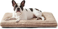 FURTIME Washable Small Dog Bed, Deluxe Dog Crate Beds Comfy Fluffy Kennel Pad Anti-Slip Pet Sleeping Mat for Puppy/Cat, Machine Washable Dogs Pillow, 23"x18"x3", Brown
