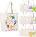 Segarty Canvas Tote Bag, 12 Pack 17.7x13.78x5.9 Blank Canvas Tote Bags for Women, Reusable Tote Bag with Natural Cotton and Shoulder Strap, Bulk for DIY, Grocery Shopping, Beach, Travel，Gift