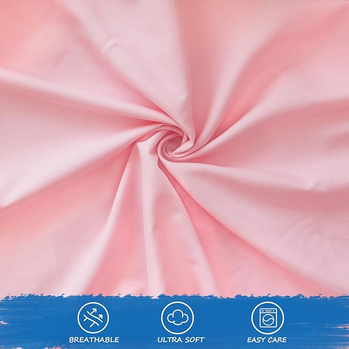 Nap Mat Sheet 24" x 48" x 4" Fitted Elastic Corners Preschool Day Care Rest Nap Mat Cover, Soft & Breathable Baby Sheets for Regalo My Cot Portable Toddler Bed and Joovy Travel Cot, Pink