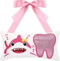 Malihome Tooth Fairy Pillow with Pocket for Girls and Boys Kids Tooth Pillow Toothfairy Gifts Tooth Keepsake Pouch 8.6 x 4.8 inches (Pink)