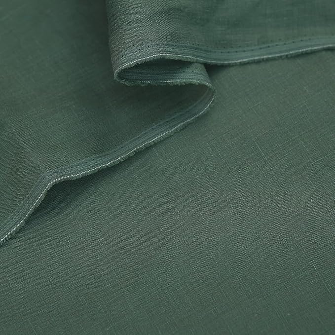 Japan Nature 100% Linen Fabric for Clothing, Home Decor, Pillow, Sofa, 55" Width, Craft by The Yard (Army Green, 8 Yard)
