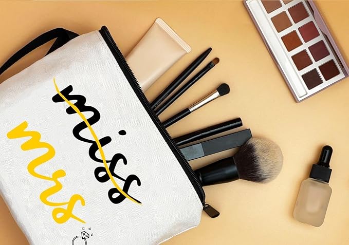 ARIOSEY Wedding Engagement Bachelorette Wedding Registry Gifts for Bride Daughter Mrs Makeup Bag Bachelorette Party Bride Make Up Pouch Gifts for Newly Engaged Couples
