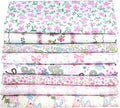 Aubliss 8pcs Fat Quarter Fabric Bundles (100% Cotton - 20'' x 20'') Quilting Cotton Craft Fabric Pre-Cut Squares Sheets for Patchwork Sewing Quilting Crafting (Pink)