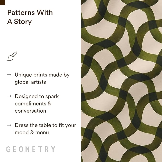 GEOMETRY Cloth Dinner Napkins - Quick-Dry, Ultra-Absorbent, Reusable Cloth Napkins for Dining & Entertaining - Mate 19" x 19" (6 Pack)