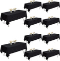 Black Tablecloths Rectangular 10-Pack, 60x102 Inch Table Cloth for Rectangle Tables - Polyester Fabric Tablecloth, Reusable & Washable Table Cover