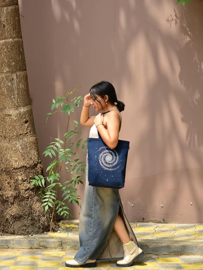Ecoright Tote Bag for Women with Zipper, Small Tote Bag, Canvas Bag, Reusable Cotton Bag for Beach, Grocery, School & Work