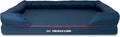 The Dog's Bed Replacement Outer Cover ONLY (Outer Cover ONLY - NO Bed, NO Waterproof Inner) for The Dog's Bed, Washable Oxford Fabric, XXL (Blue with Red Piping UK Embroidery Flag)