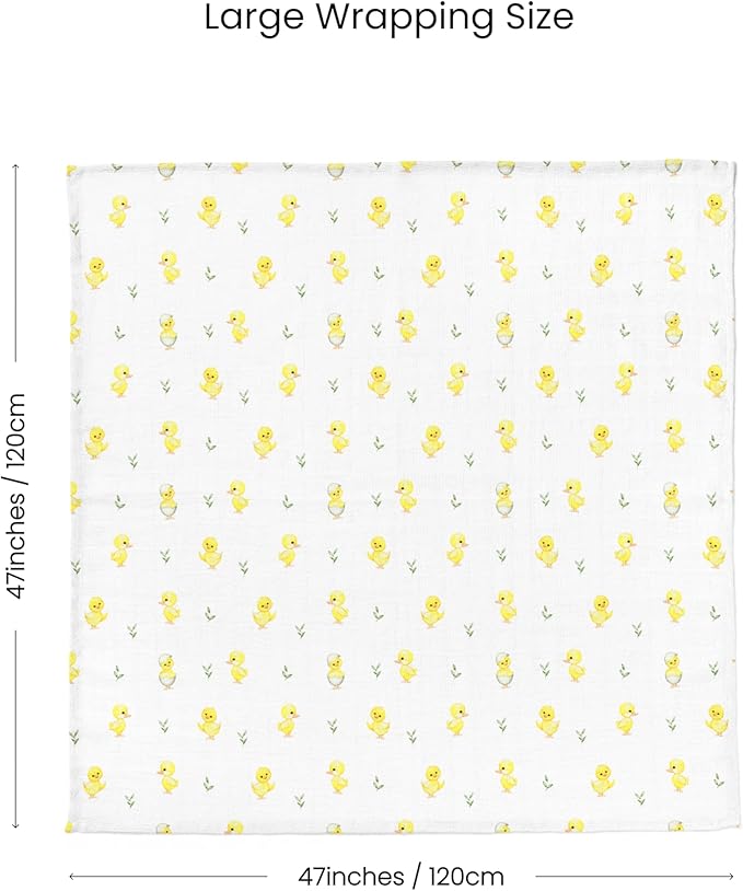 Stellar Kiddos Muslin Swaddle Blankets, Soft Breathable Cozy Baby Blankets for Newborn Boys and Girls, 47” X 47“, 2 Pack Receiving Swaddles, 70% Viscose from Bamboo 30% Cotton (Playful Pals)