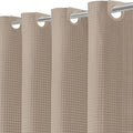 Inhousolu No Hook Waffle Weave Shower Curtain with Removable Snap in Fabric Liner Set for Bathroom, 230 GSM Heavy Duty Weighted Hem, Water Repellent Washable Bath Curtains, 72 x 72 Inch, Beige