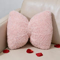 VigorSpring Pink Bow Plush Pillow 15.7x13.7 Inch, Cute Bow Shaped Decorative Throw Pillow for Couch Bed Bedroom Living Room