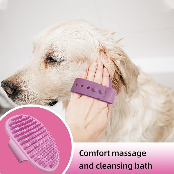 KUEIOX Dog Brush for Shedding,6 PCS in One Pet Slicker Hair Brush Kit Organizer Bag - Dog Cat Grooming Deshedding Undercoat Rake Brush Comb for All Small Large Dogs Cats Pink