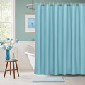AooHome Extra Long Shower Curtain 72x78 Inch, Fabric Shower Curtain Liner for Hotel with Hooks, Weigthed Hem, Water Repellent, Blue