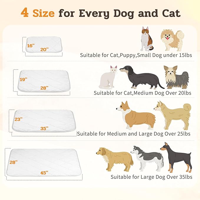 NWK Fluffy Self Warming Cat Mat, Cat Blanket, Thermal Dog Mat, Washable, Non-Slip Bottom for Sofa & Crate & Kennel & Car Seat (Creamy White, Large (35'' X 23'' X 0.4''))