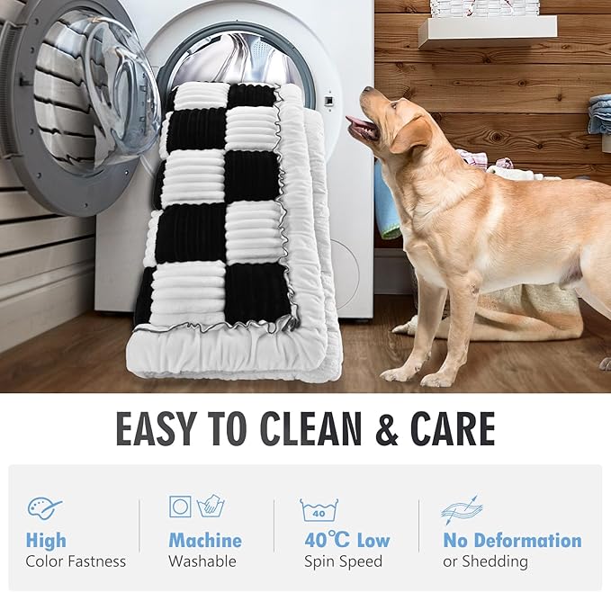 ROUWINNE Dog Bed for Truck Back Seat Non-Slip, Truck Dog Bed Soft and Comfortable, Back Seat Pet Bed Mat for Travel, Pet Car Blanket for Backseat Extender and Seat Covers Checkered 59”X27.5”