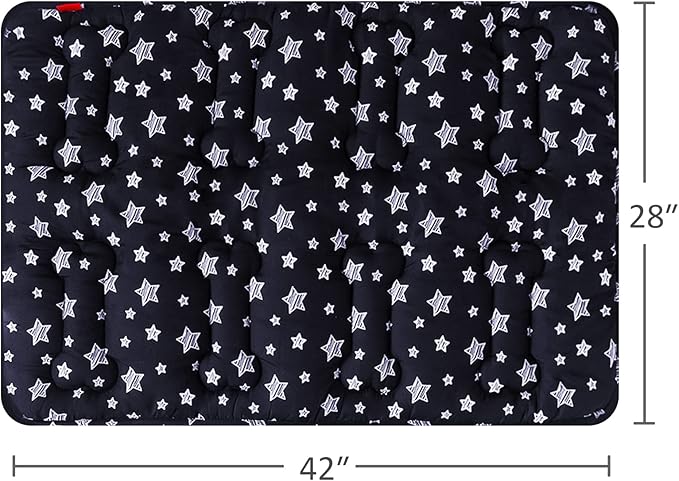 Moonsea Dog Crate Mat (42" X 28") 2 Pack, Soft Bed, Personalized Pad, Anti-Slip Bottom, Machine Washable Kennel Pad, Black