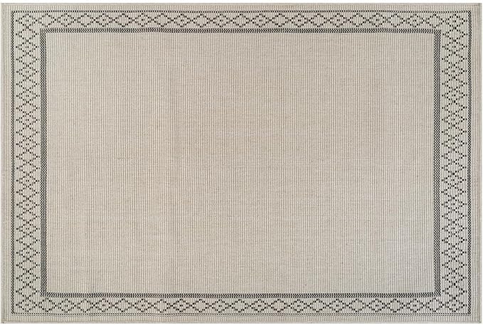 Easy Jute Rugs 2x3 Frame Bone Color Living Room Indoor Outdoor Door Mat for Patio and Kitchen Rug High Traffic Washable Easy to Clean Solid Boho Woven Design Carpet (2 x 3)