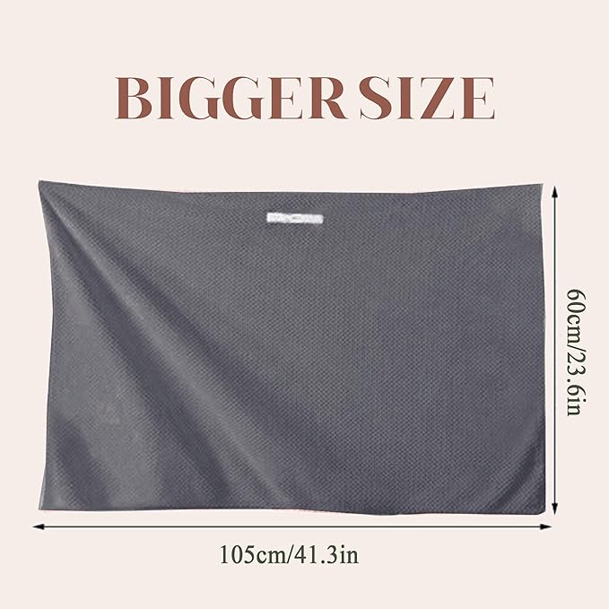 SURPRISE PIE Women Microfiber Hair Towel Wrap with Elastic Strap,Super Absorbent Anti Frizz Drying Turban for Curly, Long,Wet Hair- Grey