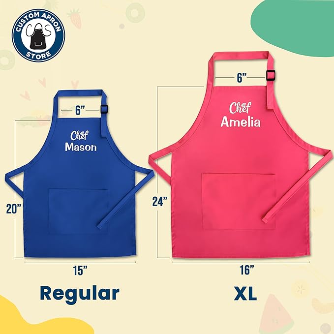 Personalized Kids Apron | Kid or Toddler Apron Sizes | Choice of Color and Thread