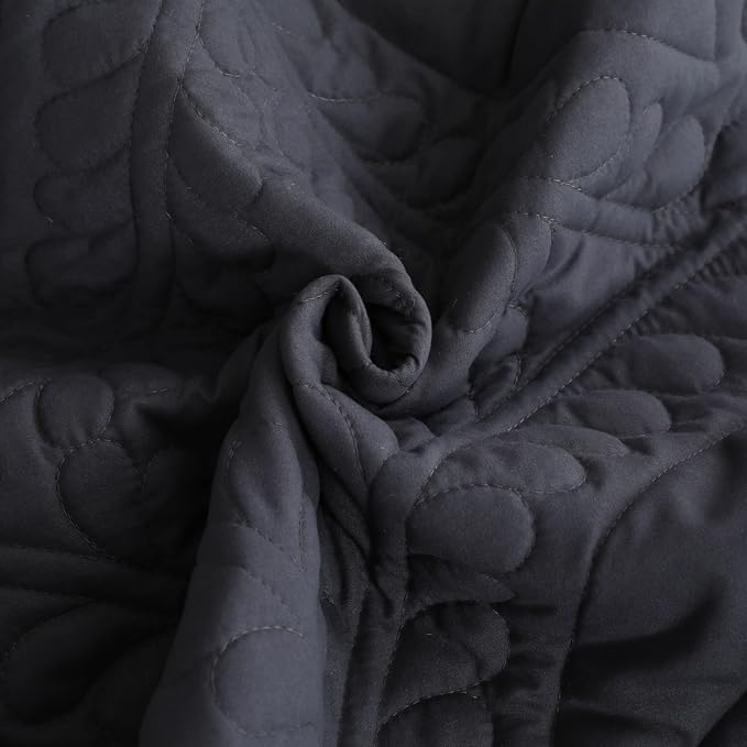 Cmfshape King Bedspread 106"x96",3 Piece King Quilt with 2 Shams,Lightweight Grey Quilt Set for All Season,Modern Coin Pattern Bedding Set