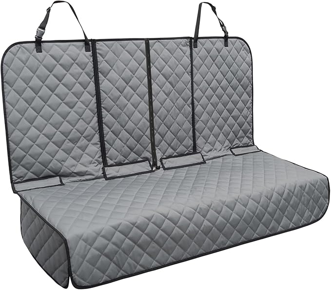 YOVEEKLE Dog Car Seat Cover, Deluxe Waterproof Pet Back Carseat Protector for Cars, SUVs, Trucks, Nonslip and Easy Cleanup Backseat Pet Cover for Automotive Rear Bench (Grey)