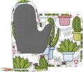 Silicone Oven Mitts and Pot Holders Sets, Home Cute Cactus Heat Resistant BBQ Gloves for Kitchen Baking Cooking Grilling Microwave