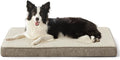 JOEJOY Orthopedic Dog Bed for Large Dogs, Washable Dog Crate Bed Large Sized with Removable Cover, Egg Memory Foam Big Pet Beds, Beige, 35"x22"