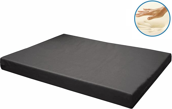 Dogbed4less Memory Foam Platform Dog Bed, Crate Mattress for Orthopedic Joint Relief with Waterproof Removable Cover Medium 35X22X3 Space Gray
