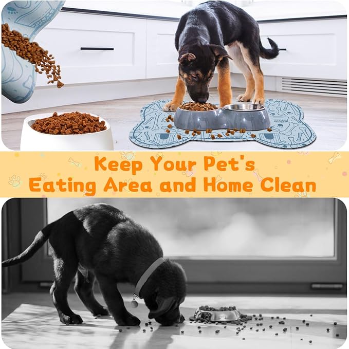 Pet Feeding Mat - Absorbent Dog Food Mat for Floors Waterproof，Dog Cat Placemat Mat for Food and Water Bowls - No Stains No Sliding Quick Dry Water Eating Dish Mat