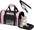 FOORLON Cat Carrier Soft for Pets Up to 15 Lbs, Cat Travel Bag Soft-Sided with Padded Shoulder Strap, Pet Dog Carriers for Small Dogs Travel Puppy Carry Airline Approved, Pink