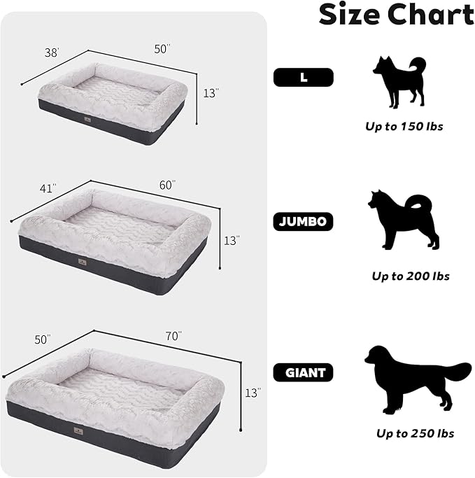 PetFun Giant Memory Foam Human Dog Bed for Adults People Fits Pet Families Extra Large Orthopedic Dog Beds with Sides, Washable Bolster Pet Bed Couch with Removable Cover, 70x50x13 Inch, Beige