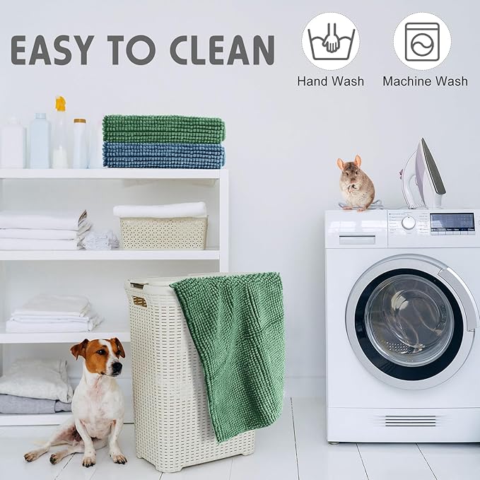 Amylove 4 Pcs Guinea Pig Cage Liner Guinea Pig Bedding Dog Door Mat for Muddy Pet Paws Washable Chenille Pee Pads Small Animal Sleeping Bed for Bunny Hamster(16 x 24 Inch,Rectangular,Mixed Color)