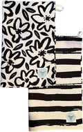 Desert Aqua 2 Pack Double Sided|| Not Your Ordinary Kitchen Towels || Dish Towels || Quick Dry || Waffle Weave Microfiber || Highly Absorbent || Hanging Hook (Black Daisy)