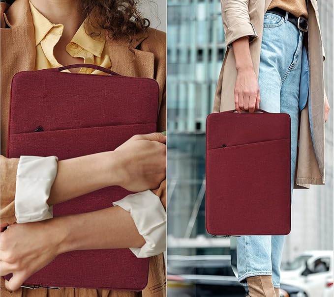 16 Inch Laptop Sleeve for 16 inch New MacBook Pro M4/M3/M2/M1 Pro/Max A3186 A3403 A2991 A2780 A2485 2025-2021, Protective Computer Case Bag with Pocket, Wine Red