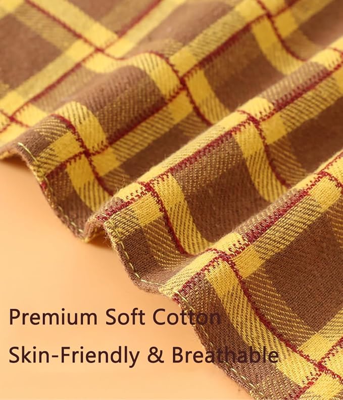 Small Dog Bandana,Soft Cotton Pet Triangle Scarf for Small Dogs & Cats,Lightweight Tie-On,Pet Photo Prop,Cute Holiday Dog Bandana 2 Pack (Brown)