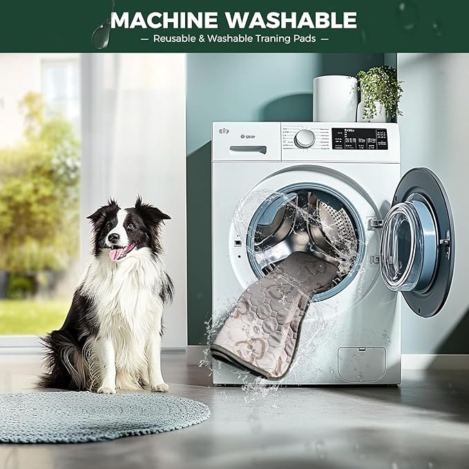 FXW Washable Pee Pads for Dogs, Leak-Proof & Non-Slip, Specifically Designed for FXW Rollick/Homeplus 32/40/45inch 6 Panels Dog Playpen, 35" Hexagon, Khaki, 2 Packs