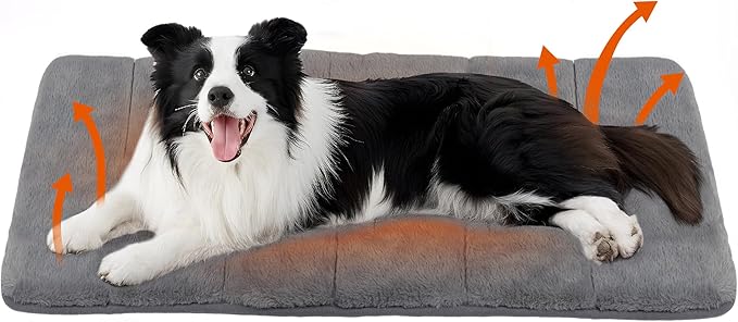 ZAKAPAWS Dog Crate Pad for Large Dog - 35x23 Memory Foam Dog Bed, Washable & Anti-Slip Dog Bed Mat, Ultra Soft Kennel Pad for Dogs Cozy Sleeping Mat, Grey