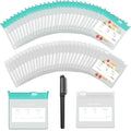 36 Packs Color Pill Pouch Bags 12mil 3 x 2.75 Inch bpa-Free, Frosted Clear EVA Materials, Heavy-Duty Thick Plastic Bags for Travel Medicine Organizer, Jewelry, Small Craft Pieces-Clear+Green