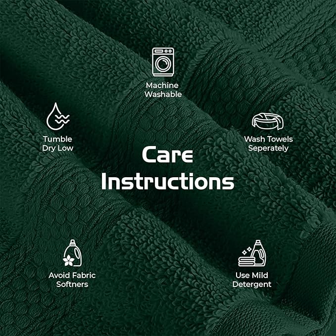 RIVERSIDE 12 Pack Premium 100% Cotton Face Wash Cloths, 12 x 12 Inches, Soft & Absorbent Face Towels for Bathroom Wash Clothes, 550 GSM, Luxury WashCloths for Showering, Body, Spa & Gym, Hunter Green