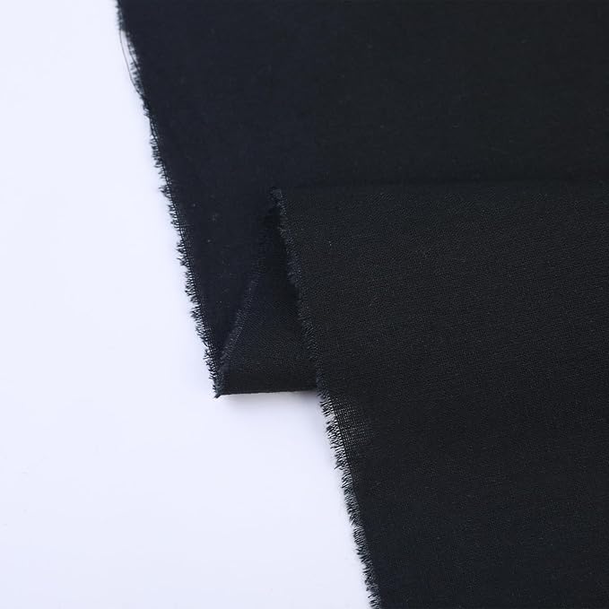 Cotton Fabric Natural Cotton Poplin Fabric by The Yard 100% Cotton, 59 Inches Wide Soft Embroidery Fabric Material for Quilting, Sewing, Crafts, Binding, Backing and Lining (Black, 5 Yard)