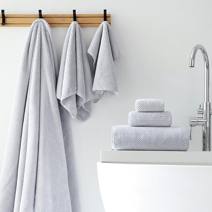Akzpe 40x80 Inches Bath Sheets Towels for Adults Oversized Bath Towels Extra Large Luxury Super Soft Absorbent Quick Dry Microfiber (Gray, 2PCS)