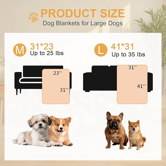 Gowyeg Dog Blanket, Soft Fleece Dog Blankets for Small Medium Dogs, Fluffy Flannel Pet Cat Puppy Blanket Mat Cover for Bed Couch, Cute Paw Print Throw Blanket for Dogs, Black, 40"X30"