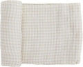 Little Unicorn Premium Cotton Swaddle Baby Blanket | Breathable Fabric | for swaddling, Play, Nursing & More (Tan Gingham)