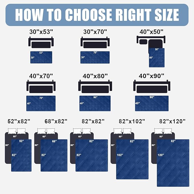 Smiry Waterproof Dog Bed Cover Blanket 30x53, Soft Reversible Pet Blanket, Washable Leakproof Cats Dogs Couch Cover for Sofa, Couch, Furniture, Lattice, Navy/Navy